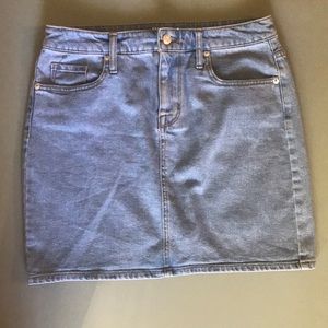High waisted denim skirt